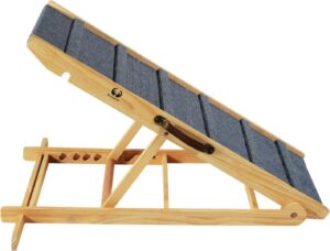 Adjustable Dog Cats Ramp, Folding Portable Wooden Pet Ramp