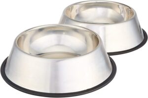 15 Best Bulldog Food Bowl Reviews - Helpful Tips To Find The Perfect One For Your Bulldogs 3 Amazon Basics Stainless Steel Dog Bowl