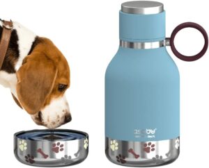 Asobu Dog Bowl Attached to Stainless Steel Insulated Travel Bottle