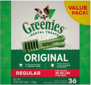 Greenies Original Regular Natural Dental Dog Treats (25-50lb. Dogs)