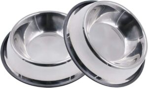 15 Best Bulldog Food Bowl Reviews - Helpful Tips To Find The Perfect One For Your Bulldogs 5 Mlife Stainless Steel Dog Bowl with Rubber Base